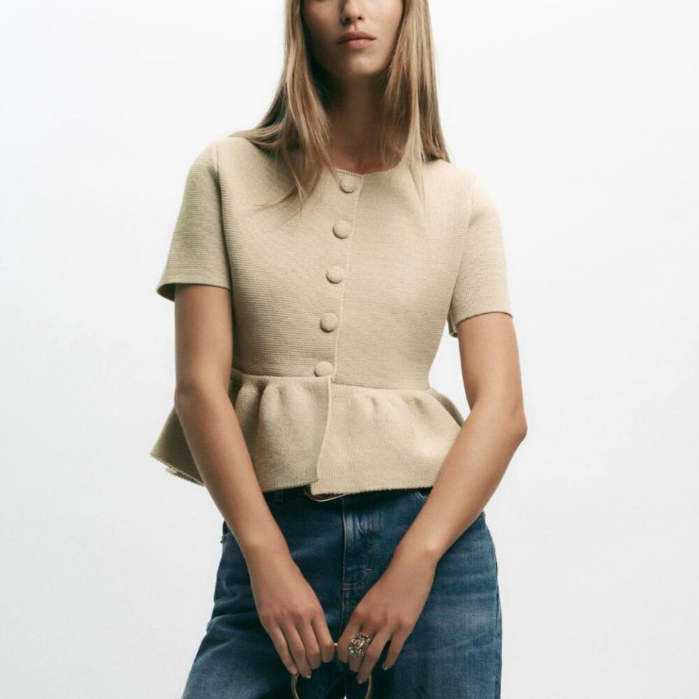 NWT ZARA PEPLUM TOP SMALL